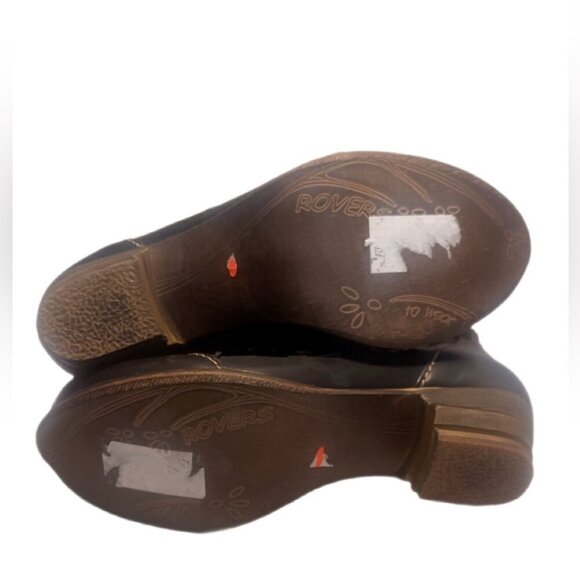 NWT Rovers Black Leather Steampunk Bohemian Trend Coachella Cutout ankle boot 37 - Picture 5 of 5